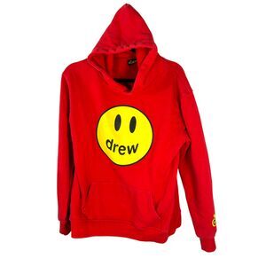 Drew Skate House Justin Bieber Red Smily Smile Face Hoodie Size Medium